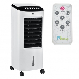 More about Juskys Mobile Klimaanlage mit Fernbedienung, Schwingfunktion & Timer – Klimagerät 65 Watt 76 cm – Luftkühler 3 Geschwindigkeiten