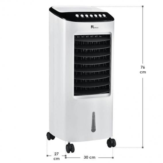 Juskys Mobile Klimaanlage mit Fernbedienung, Schwingfunktion & Timer – Klimagerät 65 Watt 76 cm – Luftkühler 3 Geschwindigkeiten