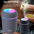 Grau Luftbefeuchter LED Ultraschall Duftöl Aroma Diffuser Humidifier Diffusor 300ML USB Aufladen