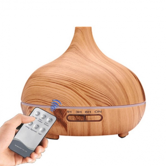 Ultraschall Luftbefeuchter Aroma Diffuser Diffusor Aromatherapie RGB - Holz mit Fernbedienung