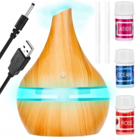 More about Diffuser Luftbefeuchter 300ml Aroma Öle USB 10950, Farbe:Hellbraun