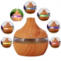 Holz Aroma Diffuser Nebel Luftbefeuchter mit 7-Farben Led Duftlampe für Yoga Salon Spa Wohn-, Schlaf- oder Badezimmer