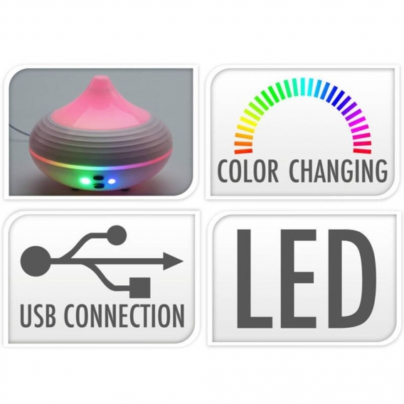 Luftbefeuchter mit LED-Beleuchtung, 130 ml, mit USB-Kabel
