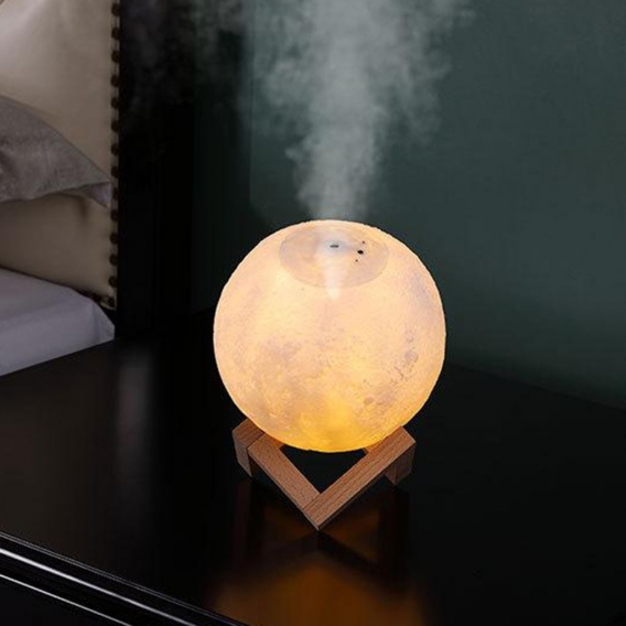 Neue 3D Mondlampe USB 880ml Luftbefeuchter Aroma Diffusor Purifier Nachtlicht Größe 13cm