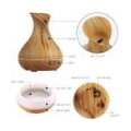 Aroma Diffuser 400mL, Ultraschall Air Luftbefeuchter Holz Vasen-Stil mit 7 LED Farben für Schönheitssalon,SPA,Yoga,Schlafzimmer,