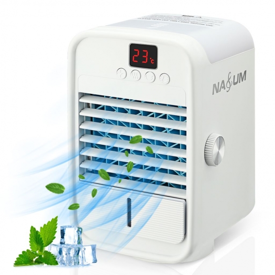 Mini Aircooler Luftkühler Tischventilator Klimaanlage Klimagerät Tragbar Ventilator für Zuhause Büro Luftbefeuchter