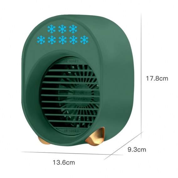 Tragbare Klimaanlage Wiederaufladbarer Luftkuehlerluefter 3600mAh Batteriebetrieb mit Funktionskuehlung Luftbefeuchterfiltration