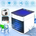 Home Mini-Klimaanlage Tragbarer Luftkühler 7 Farben LED USB Persönlicher Raumkühlerlüfter Luftkühllüfter Wiederaufladbarer Lüfte