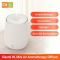Xiaomi HL Mini Air Aromatherapie Diffusor Tragbarer USB Luftbefeuchter Ruhiger Aroma Nebelhersteller mit Nachtlicht fuer Auto Ho
