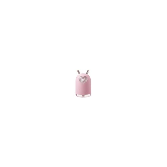 300ML 2 in 1 USB-Luftbefeuchter Buntes Nachtlicht Luftbefeuchter Kaninchenform Nachtlicht  Rosa