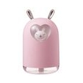 300ML 2 in 1 USB-Luftbefeuchter Buntes Nachtlicht Luftbefeuchter Kaninchenform Nachtlicht  Rosa