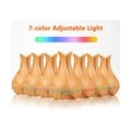 400ml Ultraschall Öl Diffusor Holzmaserung Luftbefeuchter Aromatherapie Zerstäuber mit 7 Farben LED Licht Nachtlicht für Babies 