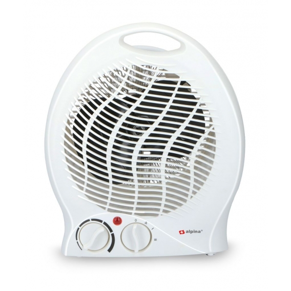 Alpina - Heizlüfter - Tragbar Heizung Heater Badezimmer Wohnzimmer - Mit Praktischer Griff und 2 Heizstufen - 2000 W - Weiß