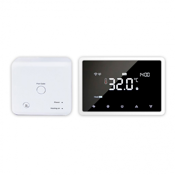 Wi-Fi Smart Thermostat Programmierbares Thermostat mit RF-Empfaenger APP-Steuerung fuer Tischmontage Sprachsteuerung Kompatibel 