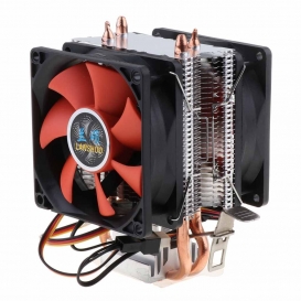 More about Ultra-leiser Hochleistung Dual 80mm Prozessorlüfter Lüfter Luftkühler CPU Heat Radiator Fan 12V für AMD AM2 AM2+ AM3