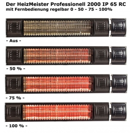 More about Infralogic Infrarot-Heizelement in Aluminium oder Schwarz zur Wandmontage 2000W, Farbe:Schwarz