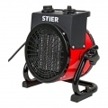 STIER Basic Keramik-Heizlüfter 2,0 kW, Elektroheizung 2000W, mit stufenlosen Thermostat für Überhitzungsschutz, Heizstrahler, He