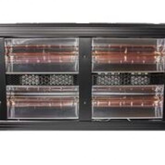 Heatlight HLQB Quarz schwarzer Infrarotstrahler 6000 Watt mit 2 versch. Lampenfarben, Farbe Lampe:Platinum