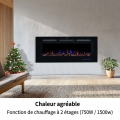 In Wall Electric Fireplace 36 inch 13 crystal effects 13 flame effects Wall Installation AdjustableThermostat Control 2 Heat Set