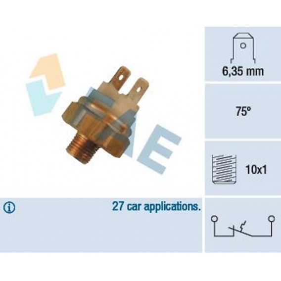FAE Temperaturschalter Kühlmittelwarnlampe für VW Polo Coupe (86C 80)