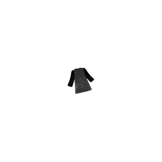 Frauen-Kunst-Pelz-PU-lange Mantel-Jacke 3/4 aermel-Reissverschluss-Frontseite-Taschen beilaeufige Daunenjacke Overcoat OutwearL
