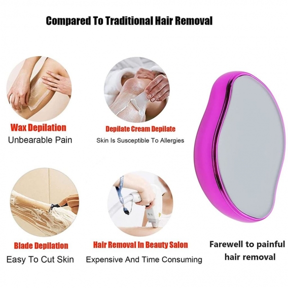 Schmerzlose Physische Haarentfernung Epilierer Crystal Hair Eraser für Körperarm Nano Haarentferner Rosarot