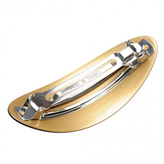 Kosmart - Haarklammer 'Amber shield' - Bernstein & Gold Farbkombination-Glnzend - 40x110mm-handgemacht