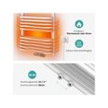 EMKE Badheizkörper Zentral- und Elektroheizung 700x500mm Handtuchtrockner weiß 600 Watt, Handtuchwärmer Design Heizkörper für Ba
