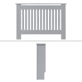 ECD Germany Heizkörperverkleidung Landhausstil, 112x19x82 cm, Grau, aus MDF lackiert, für Schlafzimmer Wohnzimmer - Heizungsverk