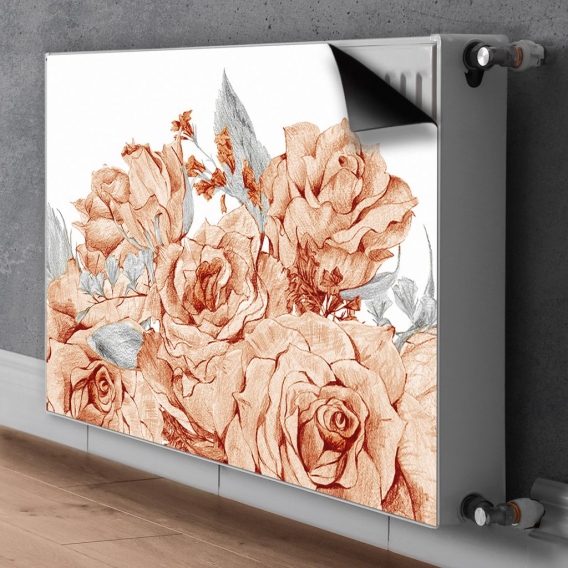 Magnet Heizkörper Heizkörper-Abdeckung Heizkörperabdeckung 100x60 cm  - Blühen, rosen