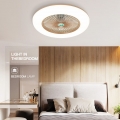 Intelligent LED Deckenventilator ,36W LED Deckenventilator mit Beleuchtung  (braun )