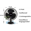 Echos Tischventilator | Ventilator | Standventilator | Kleiner Ventilator | oszillierend | Ø ca. 31 cm | 45 Watt