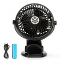 Mini Ventilator USB Tischventilator 360° einstellbar Schreibtisch Clip Lüfter 3 Geschwindigkeiten Mini Fan mit 18650 Akuu