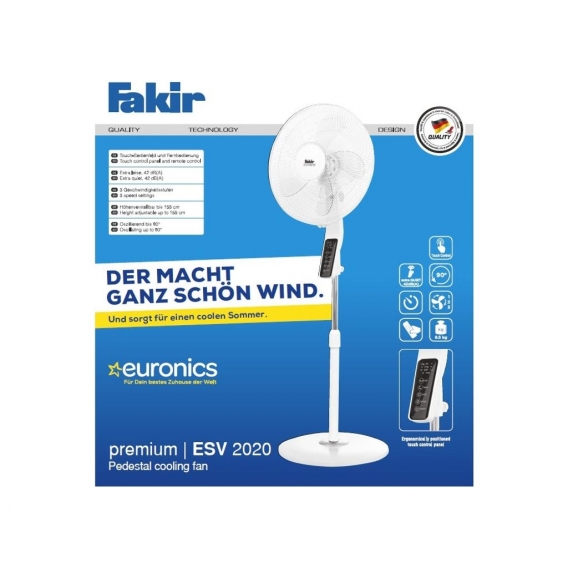 Fakir ESV2020 Standventilator weiß LED-Display 3 Windmodi Timer Oszillation (dB)42