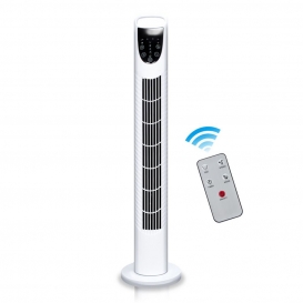 More about EINFEBEN Turmventilator mit Fernbedienung leise 75° oszillierender Ventilator Timer, Turm Standventilator, weiß