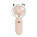 Mini-Handventilator mit USB-Akku, 3 Geschwindigkeiten Make-up-Ventilator mit Nachtlichtfunktion für Frauen Mädchen Kinder (Rosa)