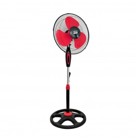 More about Ventilator Schwarz Rot 40W Standventilator Windmaschine Luftkühler Oszillierend stabiler Fuß Rund 3 Geschwindigkeitsstufen Leise