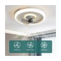 LED Deckenventilator mit 3 Windgeschwindigkeiten & 3 Lichtfarben, Deckenleuchte mit Fernbedingung, Weiße Deckenlampe, Wohnzimmer
