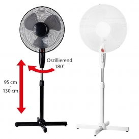 More about Standventilator Ø40cm Ventilator Klimagerät Oszillierend Luftkühler mit Nachtlicht weiß