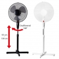 Standventilator Ø40cm Ventilator Klimagerät Oszillierend Luftkühler mit Nachtlicht weiß