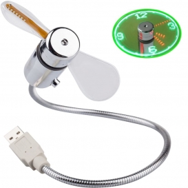 More about USB Ventilator,Lüfter zeigt Uhrzeit und Temperatur an,RGB-Version Mini-USB-LED-Lüfter mit flexiblem Schwanenhals, LED-Anzeige, M