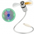 USB Ventilator,Lüfter zeigt Uhrzeit und Temperatur an,RGB-Version Mini-USB-LED-Lüfter mit flexiblem Schwanenhals, LED-Anzeige, M