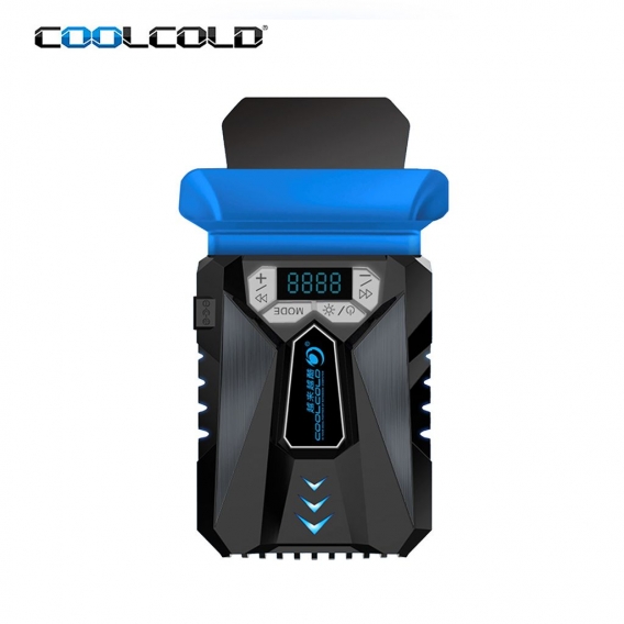 COOLCOLD K29 Laptop Luftabsaugung Luefter Tragbarer Computer Kuehler Intelligente Temperaturregelung Atemlicht LCD Schwarz