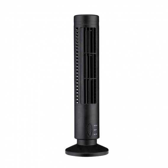 Home Office Mini Electric USB Bladeless 2 Speed ​​Desktop Air Cooling Tower Fan Schwarz