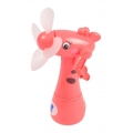Kinder Mini-Ventilator Giraffe mit Wasserzerstäuber Handventilator Sprühflasche, Farbe:rosa