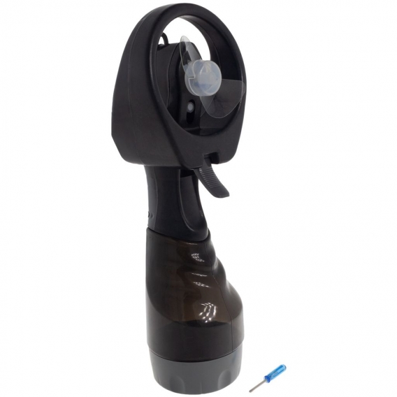 Tragbarer Handventilator Sprühventilator Schwarz Mini Fan Ventilator Sprühnebel Sprühflasche Wasserzerstäuber Wassertank Kühler 