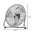 Bodenventilator im Retro Stil 80 Watt - Windmaschine aus Metall ( Chrom ) - Standventilator 50cm ( Ø47cm ) - hoher Luftdurchsatz