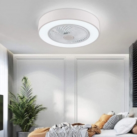 More about Weiß LED Deckenventilator mit Beleuchtung und Fernbedienung, 22 Zoll Ventilator Lampe 48W Moderne LED Deckenleuchte,Farbtemperat