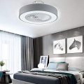 LED Grau Deckenventilator mit Beleuchtung und Fernbedienung, 22 Zoll Ventilator Lampe 48W Moderne LED Deckenleuchte,  3 Windgesc
