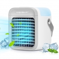 Aigostar Mini  Luftkühler mit Wassertank, Nebel Top Fill Luftbefeuchter 300 ml mit 3 Windstufen & 7 Nachtlicht und Duft-Diffusor